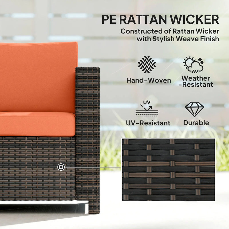 3 Seater Rattan Garden Sofa with Cushions for Comfortable Outdoor Relaxing, Black