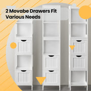 Freestanding Bathroom Floor Cabinet with 2 Drawers for Storage and Organisation by Vasagle