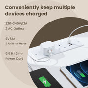 Brown Nightstand with Charging Station and 3 Drawers for Bedroom or Living Room by Vasagle