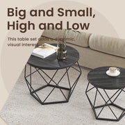 Set of 2 Round Coffee Tables Modern Nesting Side Tables for Living Room by Vasagle