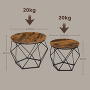 Set of 2 Round Coffee Tables Modern Nesting Design for Living Room by Vasagle