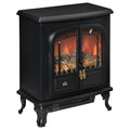 Freestanding Electric Fireplace with Adjustable Heat and Flame Effect for Small Rooms Black