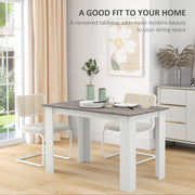Dining Table for Small Spaces Seats 6 Easy Clean Surface Grey Wood Effect White AOSOM