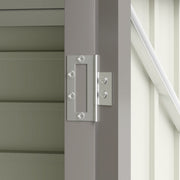 Grey Galvanised Steel Garden Shed with Latched Door and Lock, 3.7 x 7.9ft, Outsunny