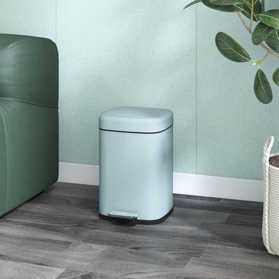 12L Metal Kitchen Bin with Push Lid Ideal for Home or Office Use Light Green