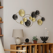 Modern Metal Wall Art With Decorative Multi Disc Design For Living Room Feature Wall Silver AOSOM