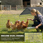 Outdoor Rabbit Run With Shaded Canopy for Safe and Easy Garden Time Black Silver Pawhut