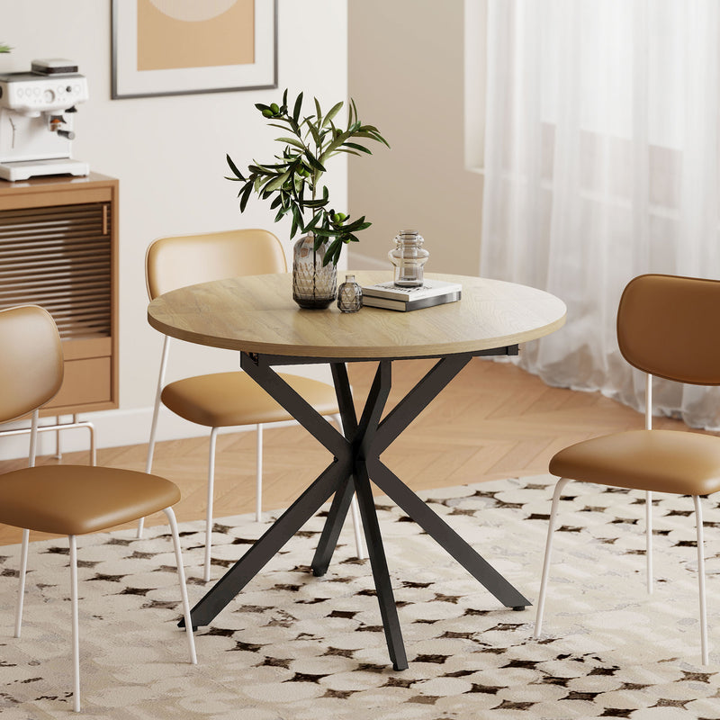 Extendable Dining Table for Flexible Family Meals with Easy Butterfly Leaf Natural Wood Black
