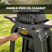 Portable 2-in-1 Gas Barbecue Trolley with 2 Burners for Flexible Outdoor Cooking, Black Outsunny