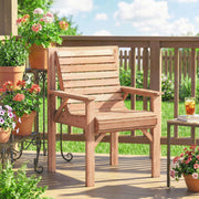 Garden Chair for Relaxing Outdoors with Curved Seat and Water Resistant Fir Wood Natural Finish Outsunny