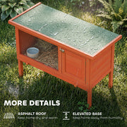 Outdoor Guinea Pig and Rabbit Hutch With Water-Resistant Roof and Easy Clean Tray Orange Green Pawhut