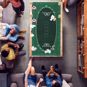 Green 12 Player Texas Hold'em Poker Table Mat Water Resistant Rubber With Carry Bag by SPORTNOW AOSOM