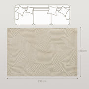 Jacquard Rug with Soft Thick Pile and Non Slip Backing for Living Room or Bedroom Cream AOSOM