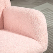 Pink Teddy Fleece Rocking Chair Soft and Comfortable Accent Seat by HOMCOM