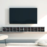 CD and Media Storage Shelves Set of 2 for Organised Home or Office High Gloss Grey AOSOM
