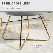 Grey Velvet Feel Lotus Petal Accent Chair With Gold Legs HOMCOM