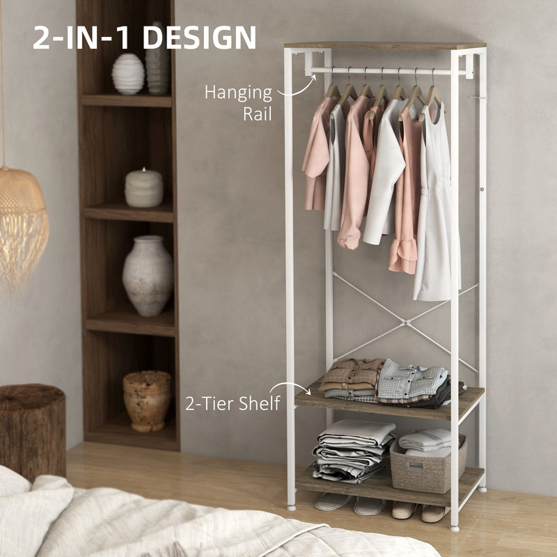 Hallway Coat Rack With Shoe Storage Bench and Hooks Ideal for Entryway Organisation Grey