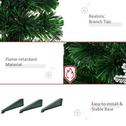 Close-ups of realistic branch tips, flame-retardant material and the easy-to-install base legs