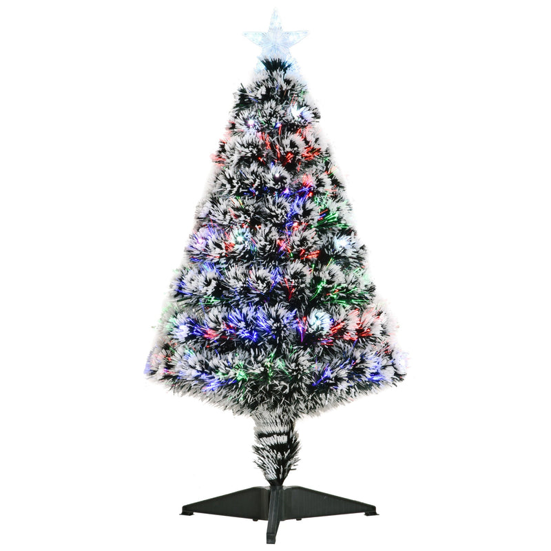 Studio view of the 3ft snow-dipped tree on a green stand