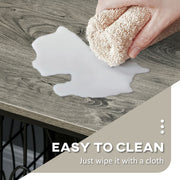 Large Dog Crate End Table with Lockable Door and Washable Cushion for Indoor Use Grey