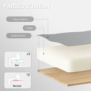 Reclining Faux Leather Swivel Office Chair with Adjustable Backrest for Home Work Black