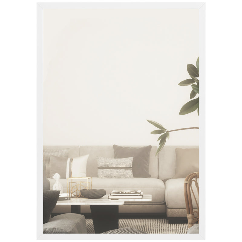 Hallway Wall Mirror for a Brighter Space with Easy Vertical or Horizontal Hanging White