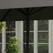 Grey and Red 215cm Square Garden Parasol with Contrast Piping for Stylish Shade