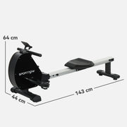 Folding Magnetic Rowing Machine with 16 Resistance Levels in Black for Home Fitness by SPORTNOW AOSOM