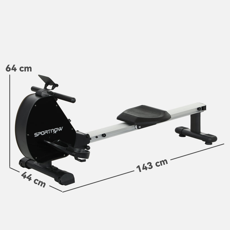 Folding Magnetic Rowing Machine with 16 Resistance Levels in Black for Home Fitness by SPORTNOW AOSOM