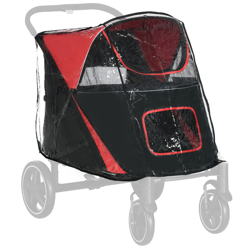 Rain Cover for Dog Pram with Rear Entry Ideal for Walking Your Pet in Rain Grey AOSOM