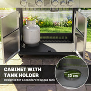 Gas Barbecue with 5 Burners for Easy Outdoor Cooking and Entertaining Black Outsunny