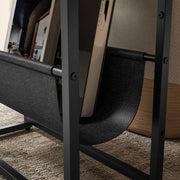 Narrow Side Table with 3 Tier Storage and Magazine Rack for Living Room or Bedroom Ru AOSOM