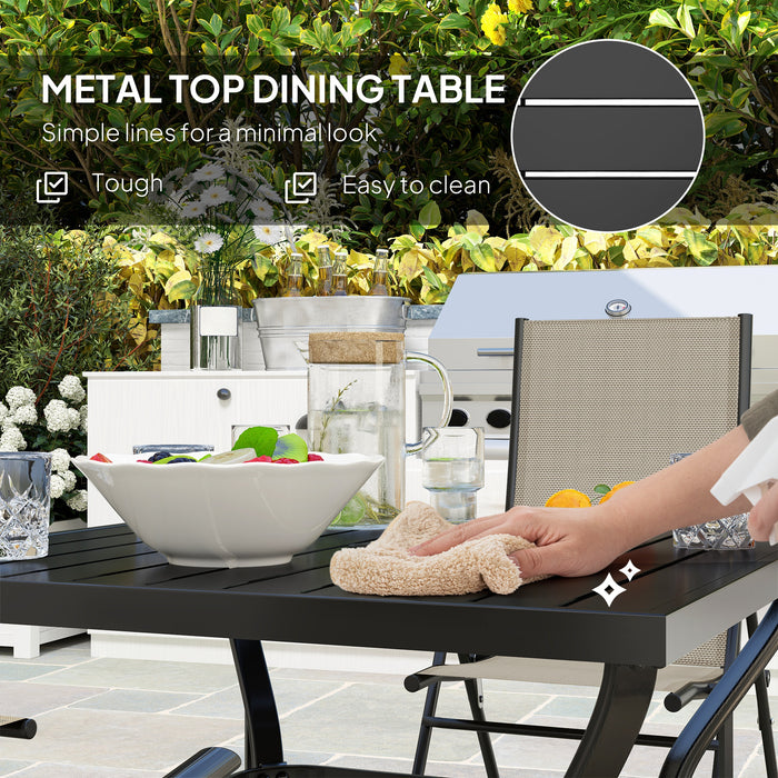 Five Piece Steel Frame Patio Set in Khaki and Black by Outsunny