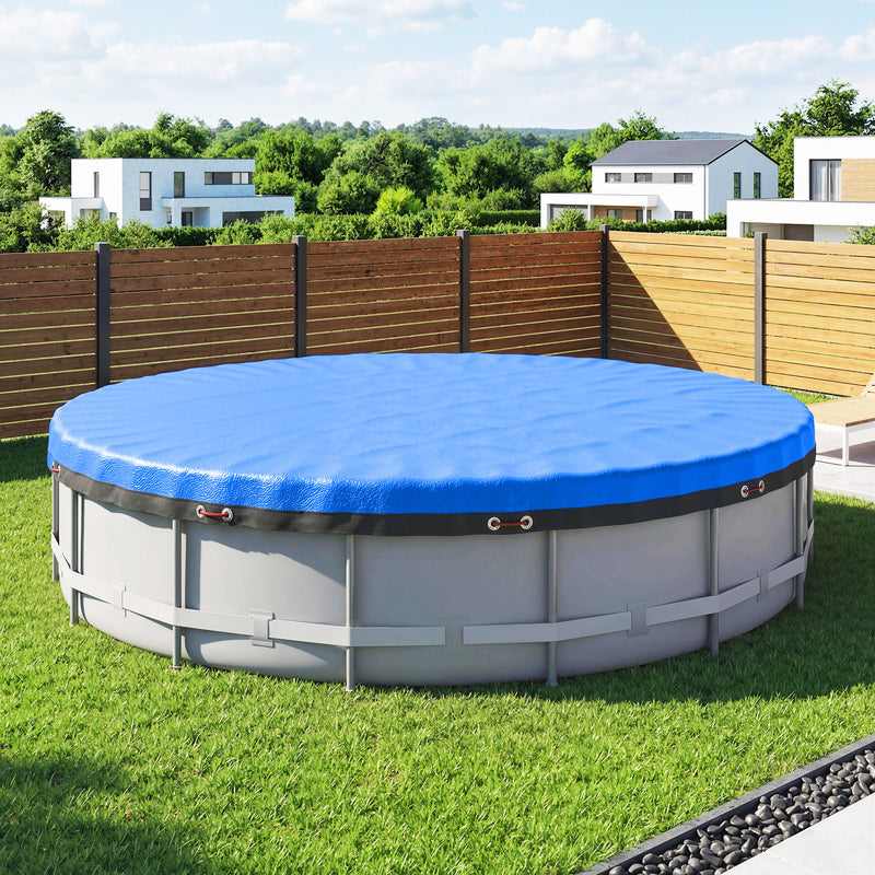 Round Pool Cover for 270–280 cm Above Ground Pools Keeps Water Clean Blue AOSOM