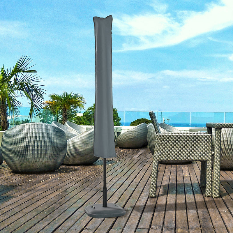 Waterproof Garden Parasol Cover for Year Round Protection Fits Most Outdoor Umbrellas Grey Outsunny