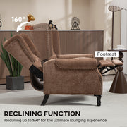 Reclining Vintage Armchair with Footrest for Lounge or Reading Comfort Brown