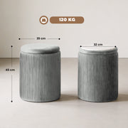 Ottoman Storage Bench with Reversible Table Lid and Hidden Compartment Grey AOSOM