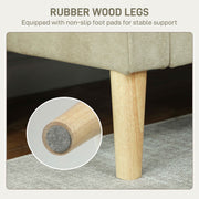 Two Seater Velvet Feel Sofa With Padded Cushions For Lounge Or Living Room, Beige