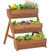 3 Tier Wooden Raised Garden Bed Kit For Growing Vegetables Herbs And Flowers Outdoors
