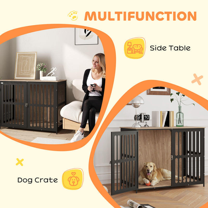 Indoor Dog Crate for Large Dogs with Anti Chew Mesh and Single Door 100cm by PawHut
