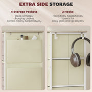 Chest of 8 Fabric Drawers with Wooden Frame for Bedroom or Living Room, Natural Finish