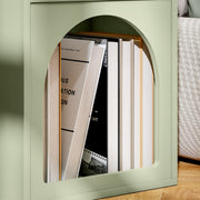 Bedside Table with 2 Open Shelves for Bedroom Storage and Display, Light Green