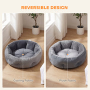 Cat Bed with Reversible Cushion for Year Round Comfort and Support Grey AOSOM