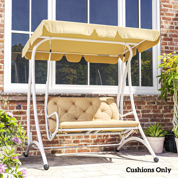 Khaki Two Seater Bench Cushion for Outdoor and Garden Seating by Outsunny