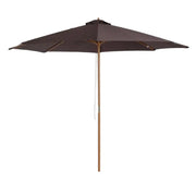 3m Bamboo Patio Umbrella, Coffee Outsunny