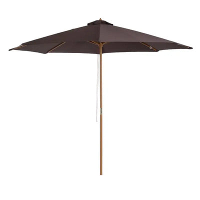 3m Bamboo Patio Umbrella, Coffee Outsunny
