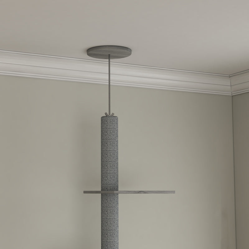 2 in 1 Floor to Ceiling Cat Tree with Hidden Litter Box for Indoor Cats Grey