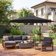 3m Cantilever Parasol with Large Canopy for Easy Garden Shade and Outdoor Dining, Black