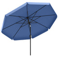 3m Garden Parasol with Adjustable Tilt UPF30+ Sun Protection For Outdoor Shade & Dining Outsunny