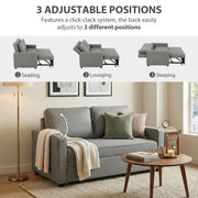 Sofa Bed for Small Spaces with Adjustable Backrest and Supportive Foam Grey Homcom